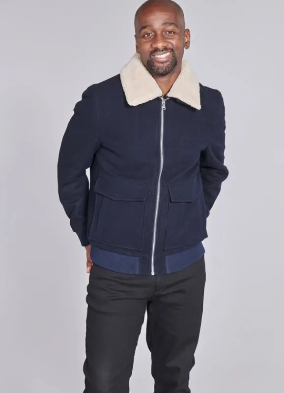 jerem Blouson en poly-laine – style Bombers- Blousons Laine