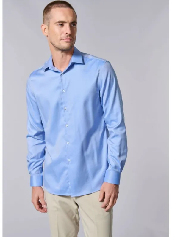 jerem Chemise à rayures en biais en coton – Sans repassage – Comfort fit- Chemises Sans Repassage