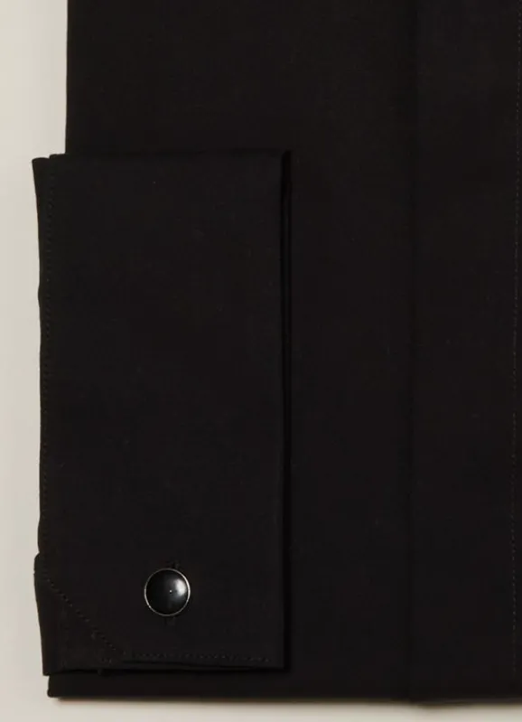 jerem Chemise cérémonie col italien en popeline de coton – Tailored Fit- Chemises Cintrées | Chemises Noires