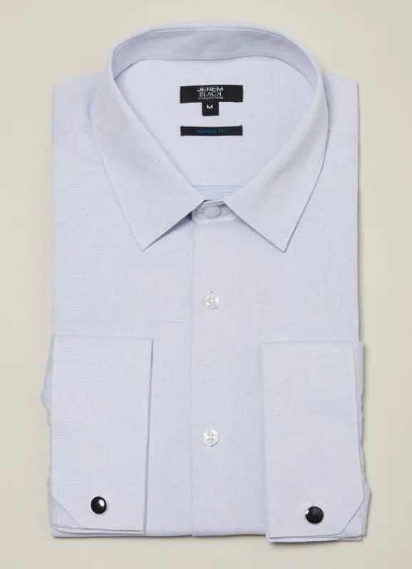 jerem Chemise cérémonie en popeline de coton texturé – Tailored fit- Chemises Cintrées