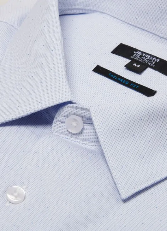 jerem Chemise cérémonie en popeline de coton texturé – Tailored fit- Chemises Cintrées