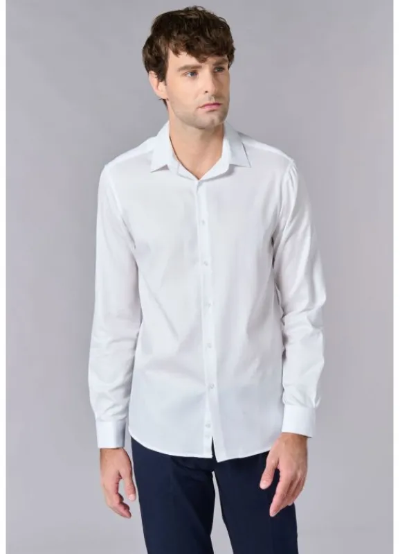 jerem Chemise cérémonie texturée en pur coton – Coupe ajustée- Chemises Blanches