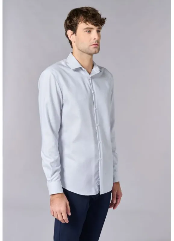 jerem Chemise texturée à motif fantaisie en coton – Sans repassage – Comfort fit- Chemises Sans Repassage