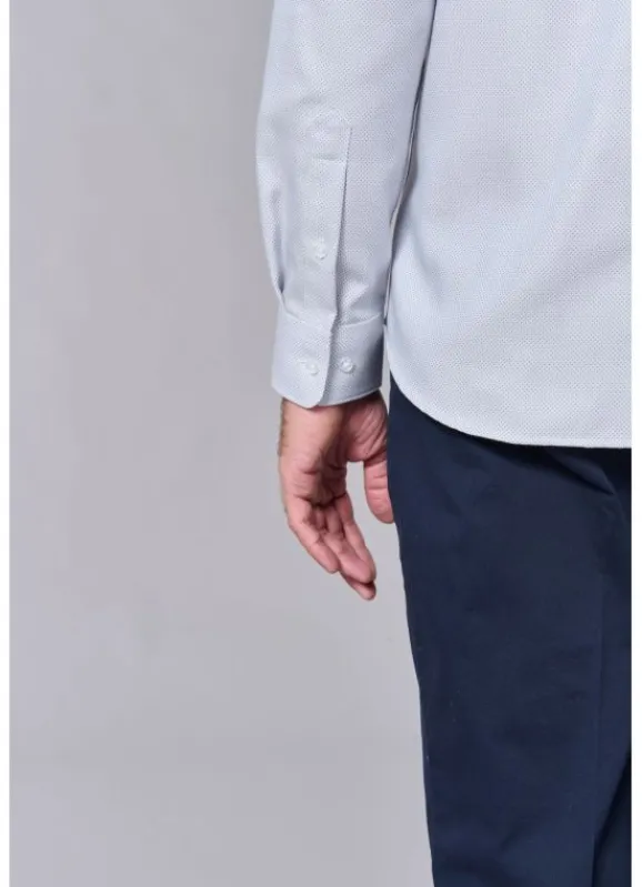 jerem Chemise texturée à motif fantaisie en coton – Sans repassage – Comfort fit- Chemises Sans Repassage