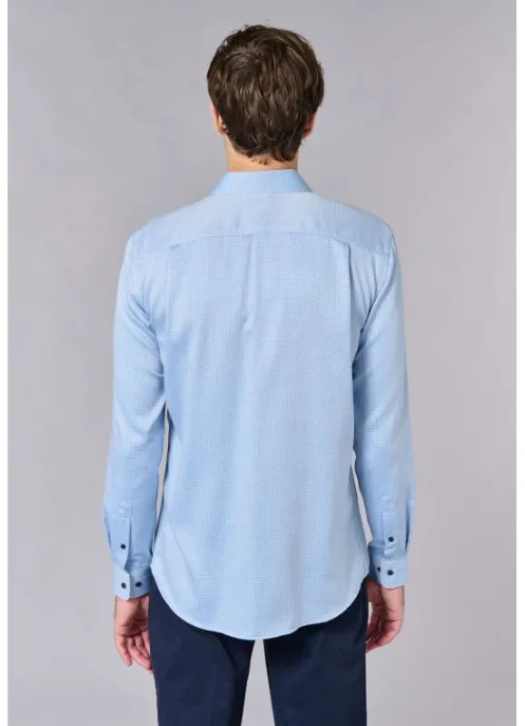 jerem Chemise texturée à motif fantaisie en coton – Sans repassage – Comfort fit- Chemises Sans Repassage