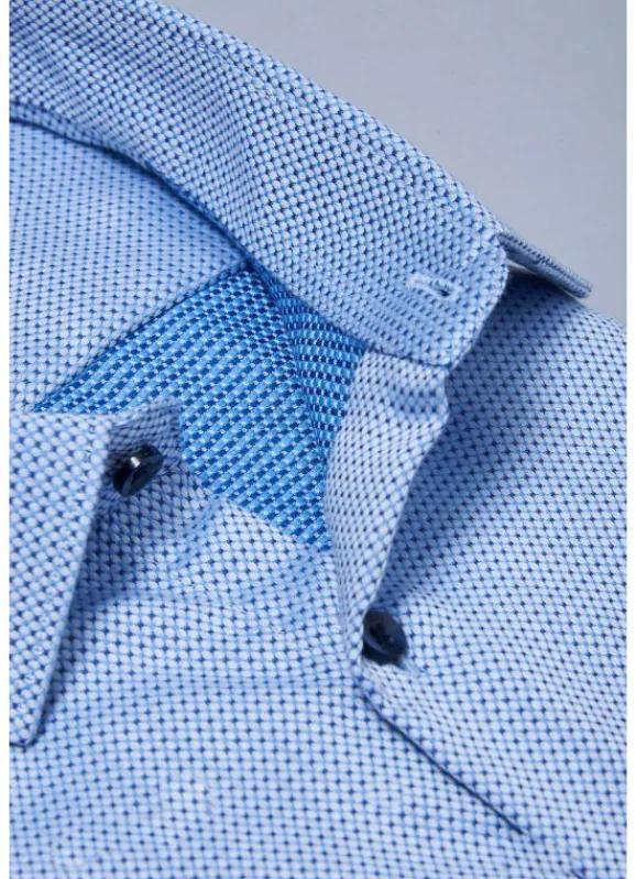 jerem Chemise texturée à motif fantaisie en coton – Sans repassage – Comfort fit- Chemises Sans Repassage