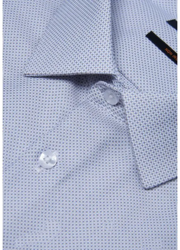jerem Chemise texturée à motif fantaisie en coton – Sans repassage – Comfort fit- Chemises Sans Repassage