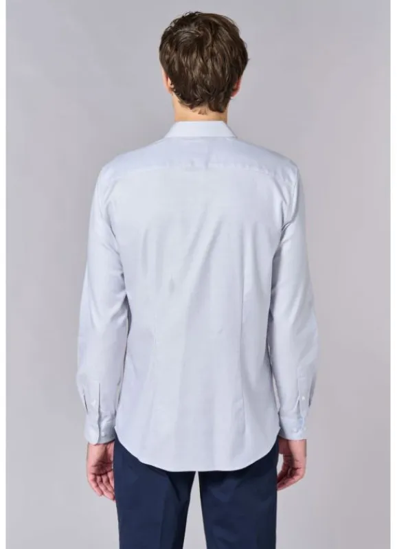 jerem Chemise texturée à motif fantaisie en pur coton – Coupe ajustée - Repassage facile- Chemises Repassage Facile