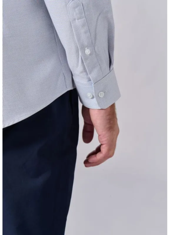 jerem Chemise texturée à motif fantaisie en pur coton – Coupe ajustée - Repassage facile- Chemises Repassage Facile