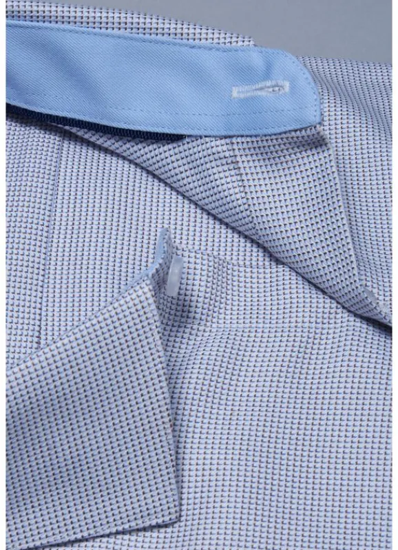 jerem Chemise texturée à motif fantaisie en pur coton – Coupe ajustée - Repassage facile- Chemises Repassage Facile