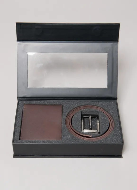 jerem Coffret ceinture et porte carte cuir- Ceintures