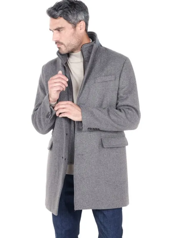 jerem Manteau long avec parementure amovible en suédine- Manteaux Mi-longs