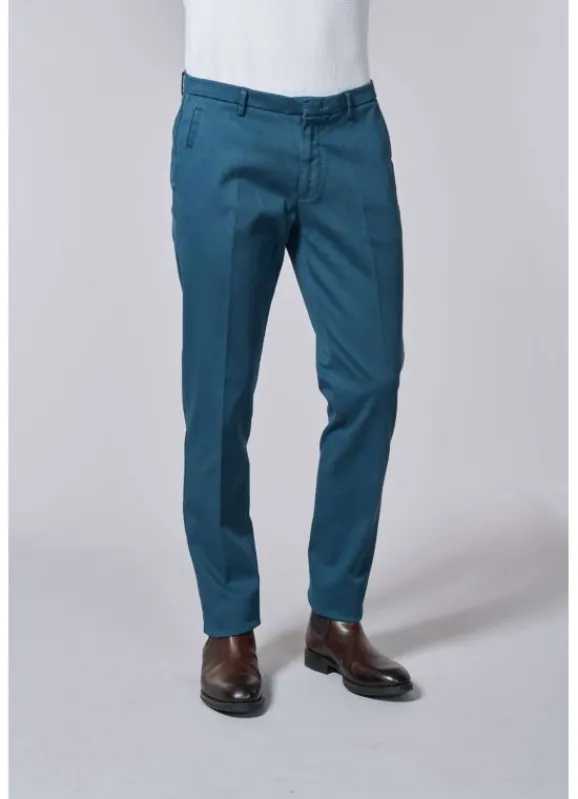 jerem Pantalon ajusté en tricotine de coton stretch- Pantalons Chino