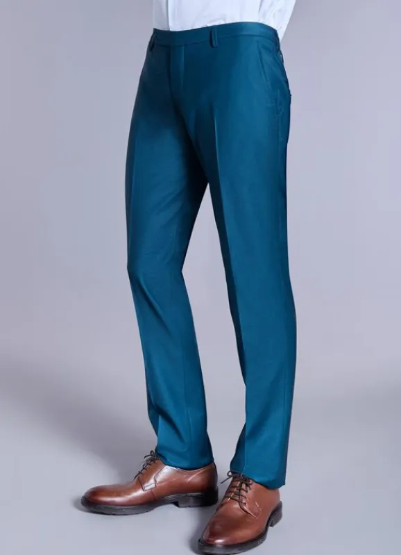 jerem Pantalon de costume ajusté et bi-stretch en laine mélangée- Costumes Stretch | Pantalons Costume Vert