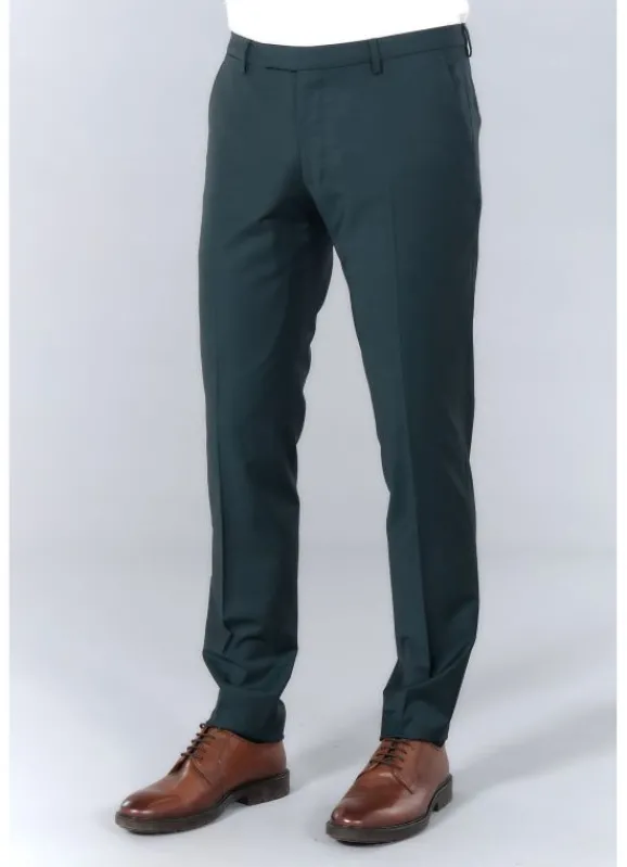 jerem Pantalon de costume ajustée bi-stretch en laine vierge mélangée- Costumes Stretch | Pantalons Costume Vert