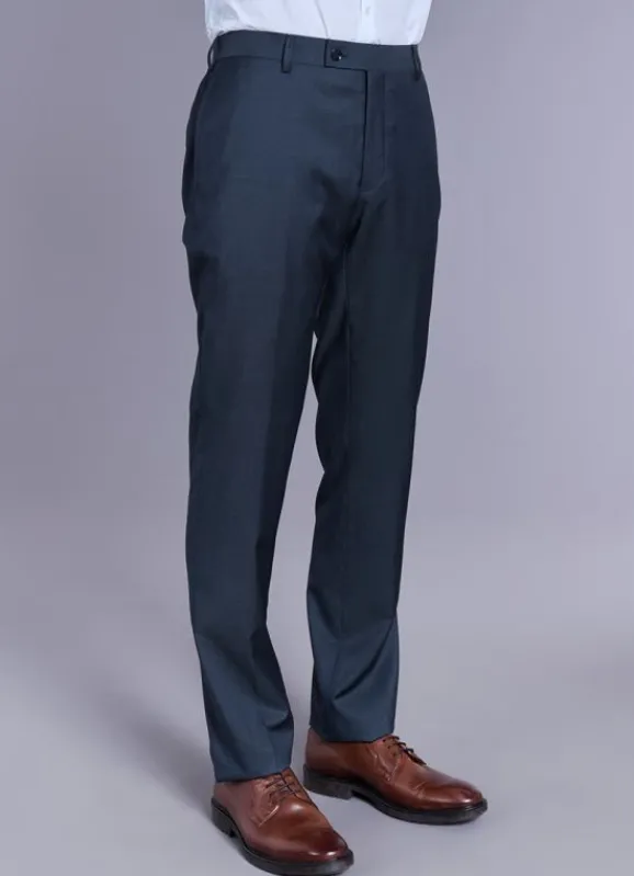jerem Pantalon de costume classique en laine vierge Super 110’s de la Maison Barberis- Costumes Laine | Pantalons Costume Bleu
