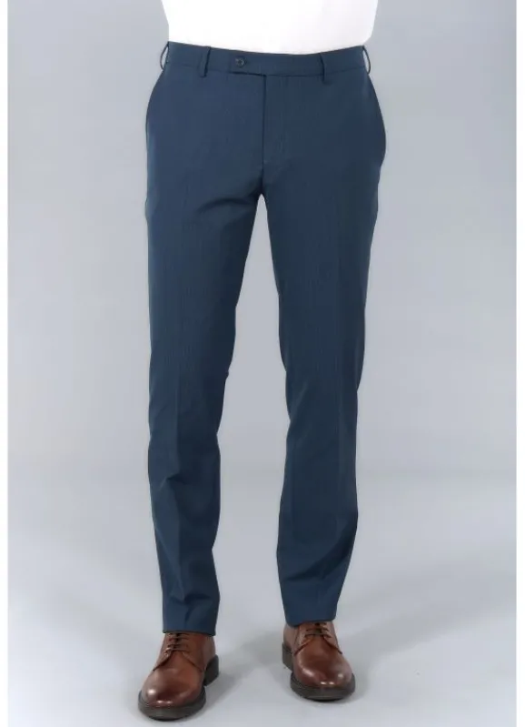 jerem Pantalon de costume lavable bi-stretch à fines rayures- Costumes Stretch | Pantalon Costume Bleu Marine