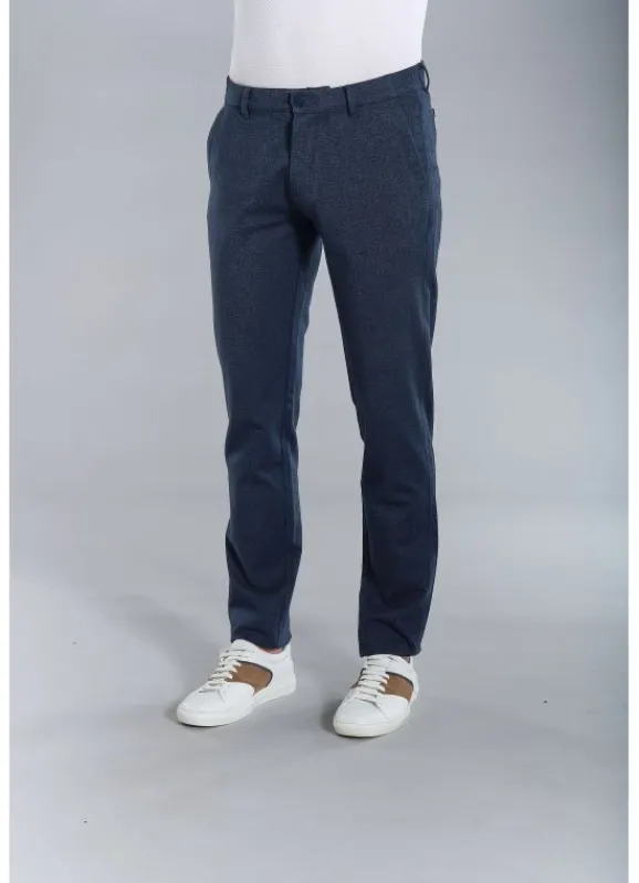 jerem Pantalon élastiqué en sergé chiné de coton stretch- Pantalons Chino