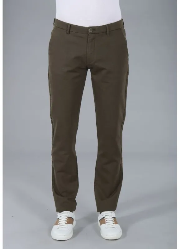 jerem Pantalon minimaliste en tricotine stretch à micro-motif- Pantalons Chino