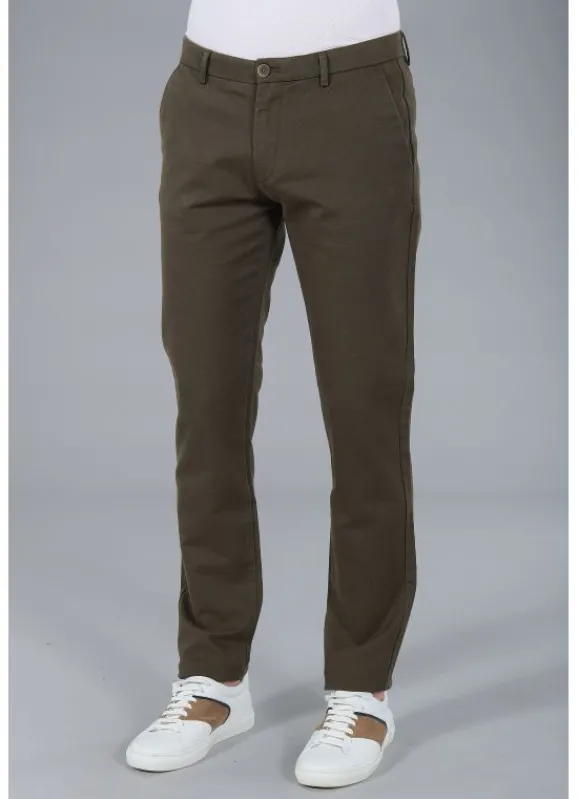 jerem Pantalon minimaliste en tricotine stretch à micro-motif- Pantalons Chino