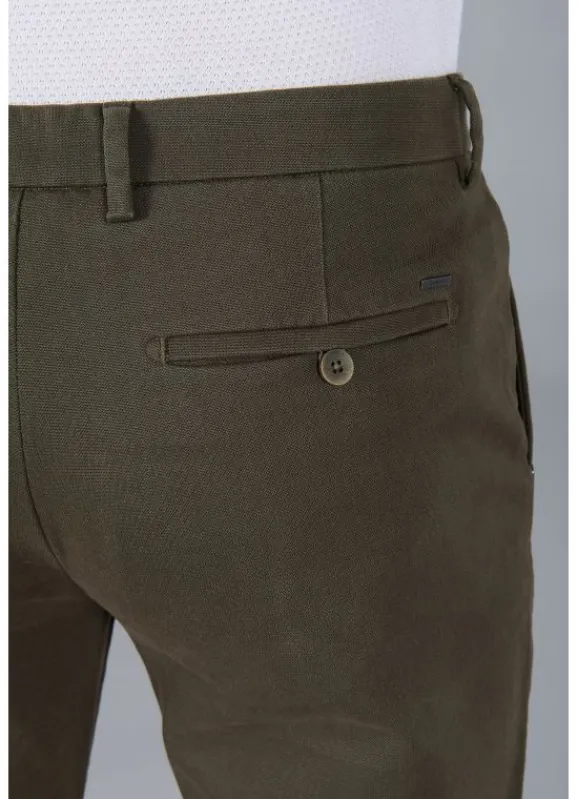 jerem Pantalon minimaliste en tricotine stretch à micro-motif- Pantalons Chino