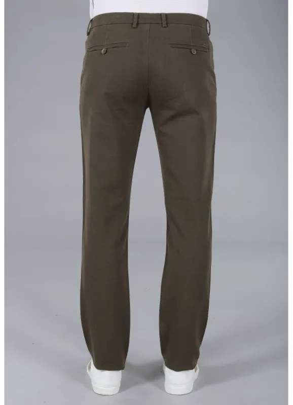 jerem Pantalon minimaliste en tricotine stretch à micro-motif- Pantalons Chino