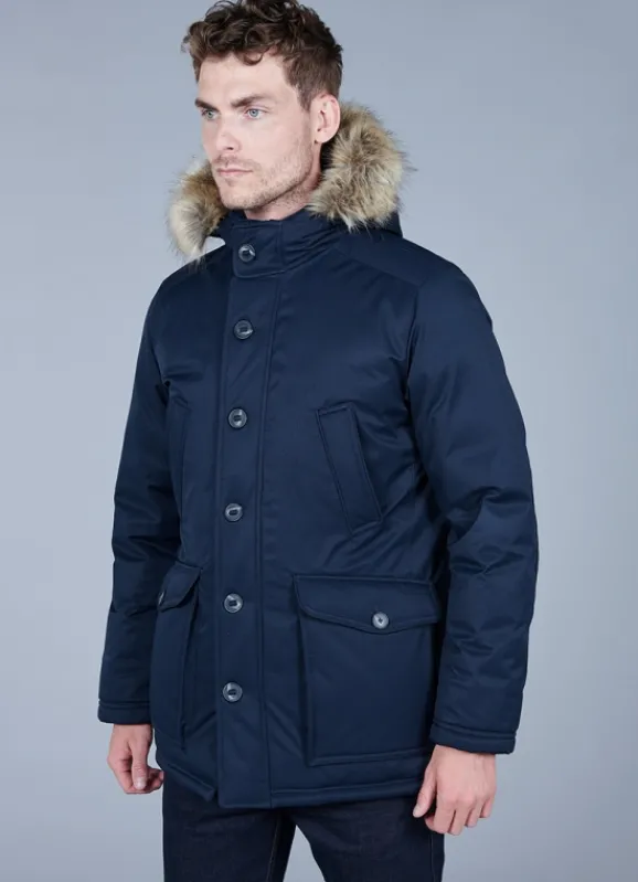 jerem Parka en duvet avec capuche et bande en fausse fourrure amovible- Parkas Capuche
