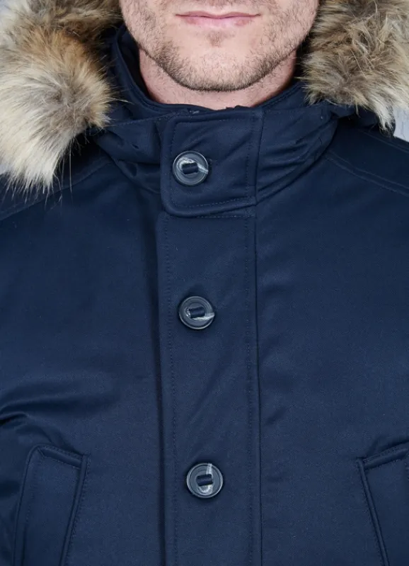 jerem Parka en duvet avec capuche et bande en fausse fourrure amovible- Parkas Capuche
