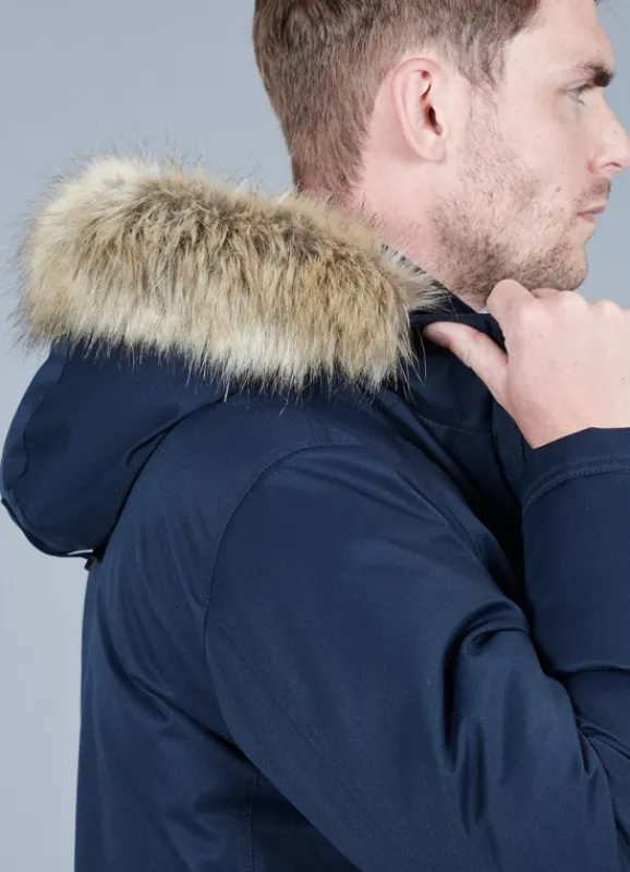 jerem Parka en duvet avec capuche et bande en fausse fourrure amovible- Parkas Capuche