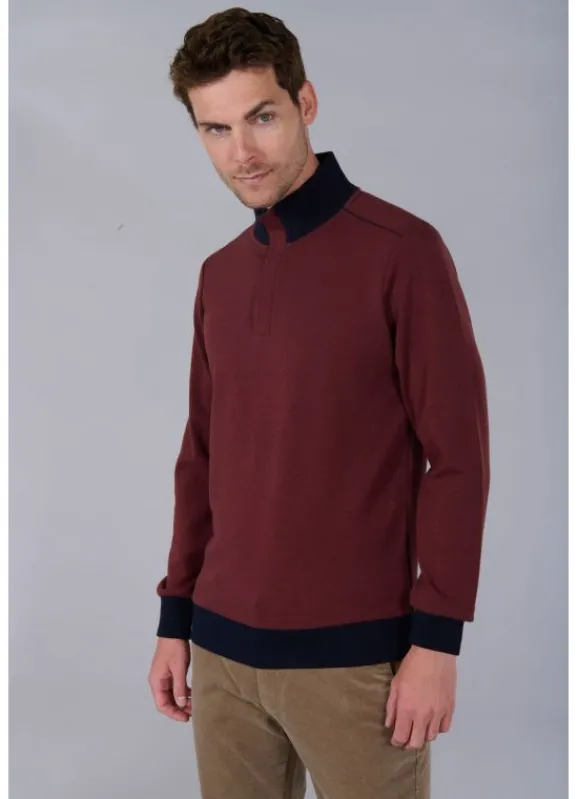 jerem Polo Bekot col montant en tissu jacquard- Polos & T-shirts