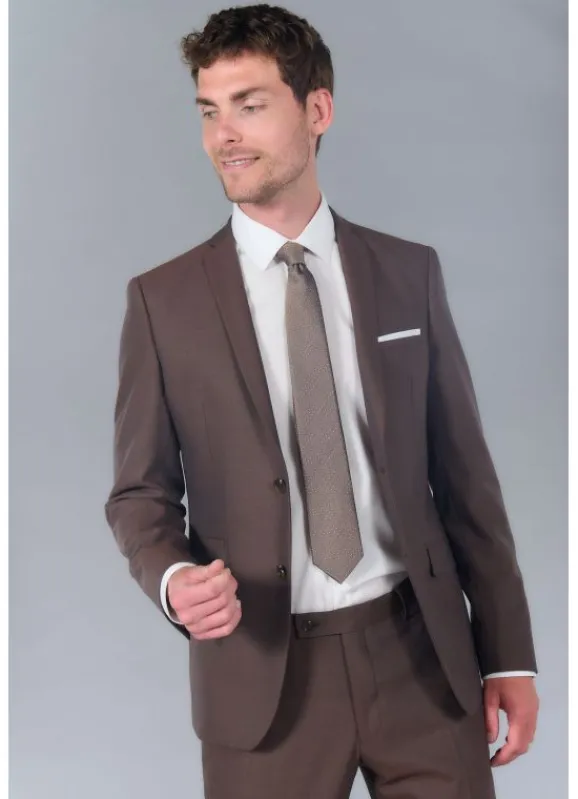 jerem Veste de costume chinée en laine vierge Super 110’s Natural Stretch- Costumes Laine | Costumes Stretch