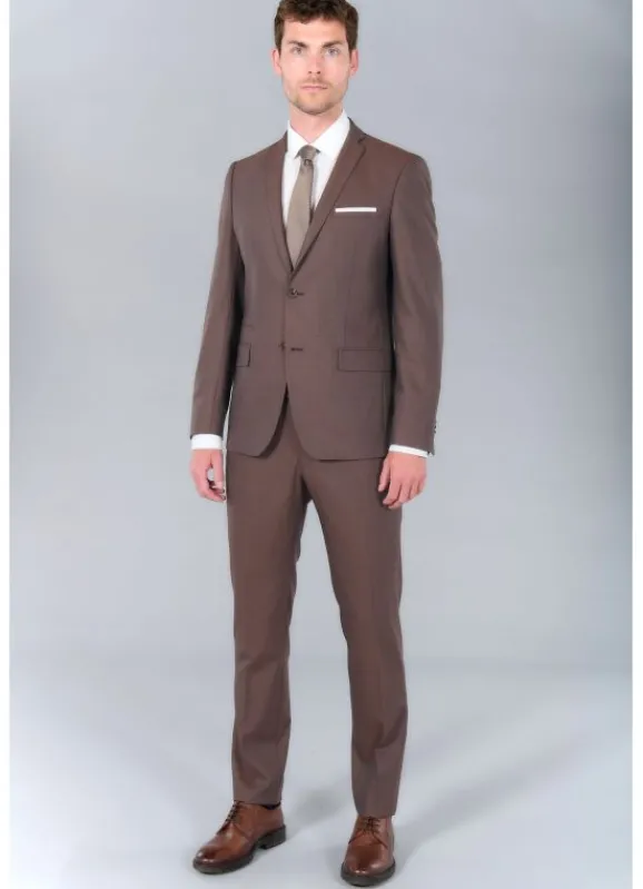 jerem Veste de costume chinée en laine vierge Super 110’s Natural Stretch- Costumes Laine | Costumes Stretch
