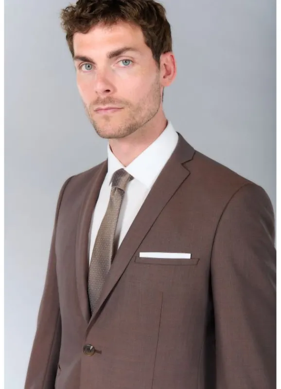 jerem Veste de costume chinée en laine vierge Super 110’s Natural Stretch- Costumes Laine | Costumes Stretch