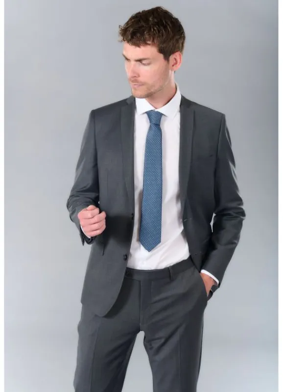 jerem Veste de costume lavable en fil à fil  bi-stretch de laine mélangée- Vestes Costume Bleu | Costume Lavable En Machine