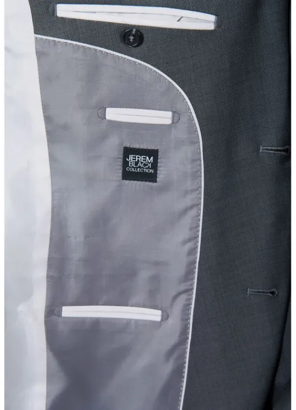 jerem Veste de costume lavable en fil à fil  bi-stretch de laine mélangée- Vestes Costume Bleu | Costume Lavable En Machine
